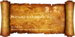 Murvay Kolumbán névjegykártya